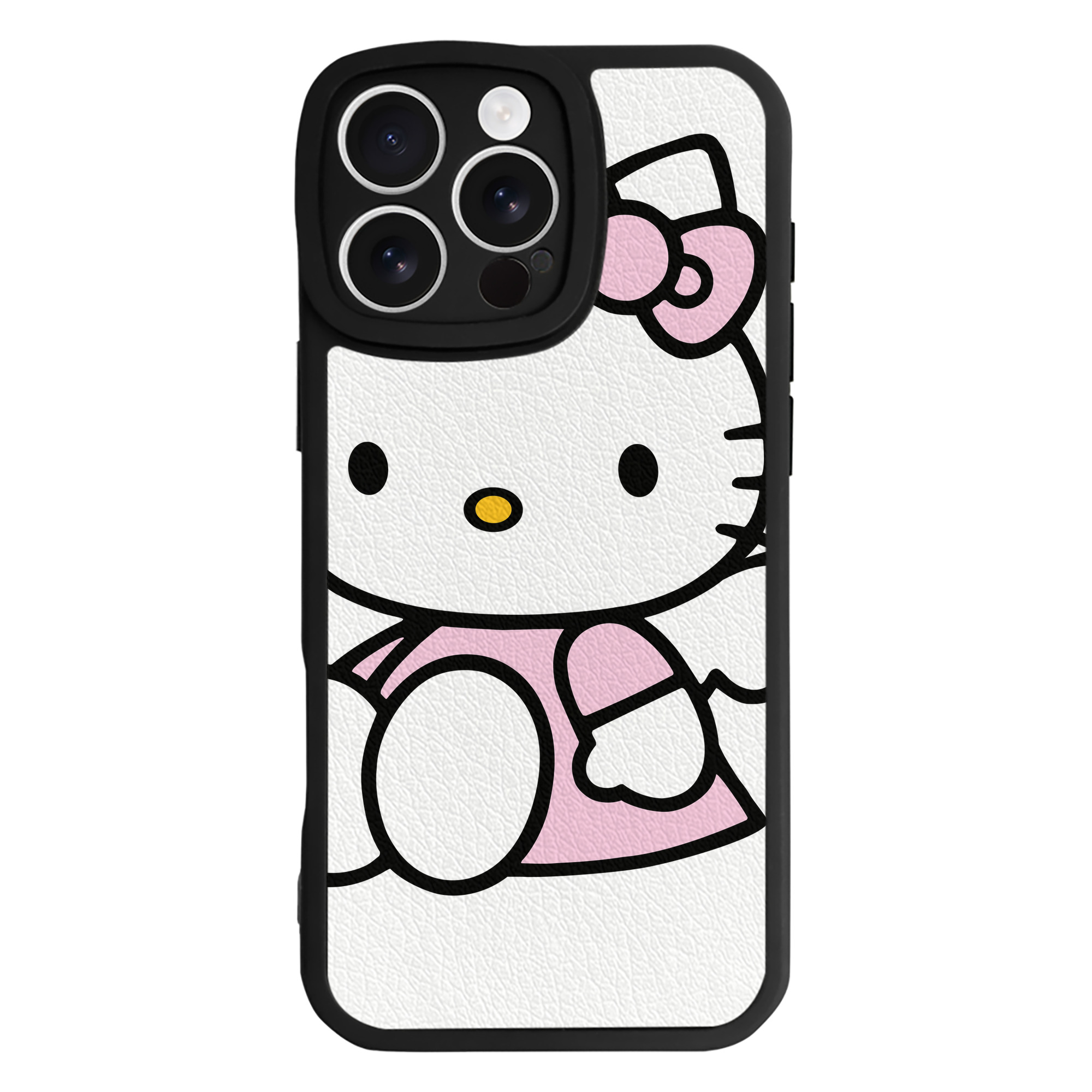 （画像用） Hello Kitty ハローキティ 【iPhone 16シリーズ対応】シリコンスマホケース（レザー調） 材質：シリコン